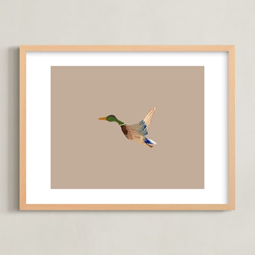 This is a neutral nursery wall art by Anee Shah called mallards in flight 2