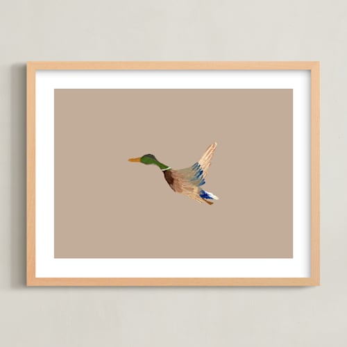 This is a neutral nursery wall art with standard by Anee Shah called mallards in flight 2