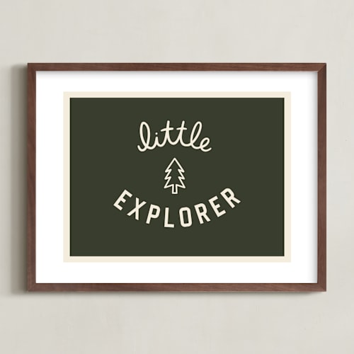 This is a pine green art by Darby McGuire called little explorer flag