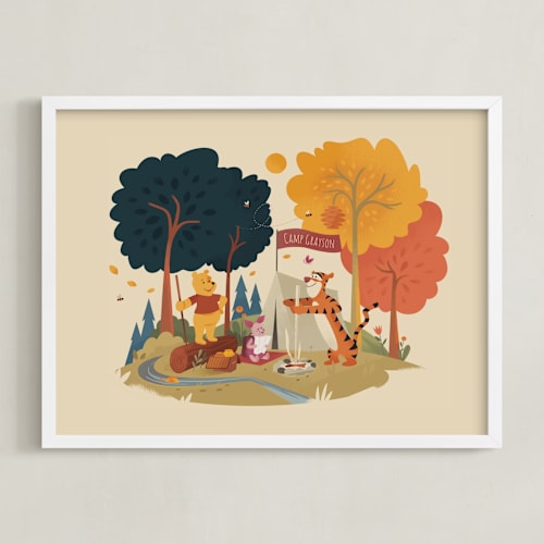 This is a honey disney art by Morgan Ramberg called disney's pooh goes camping