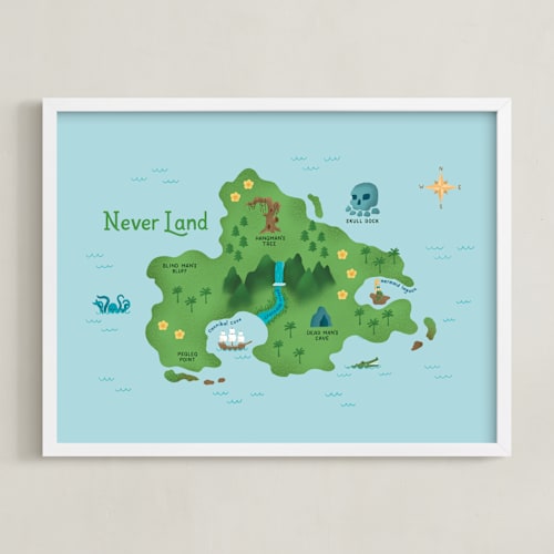 This is a ocean disney art by Renee Christensen called never land map