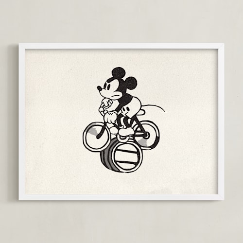 This is a craft disney art by Sumak Studio called mickey is riding the bicycle backwards
