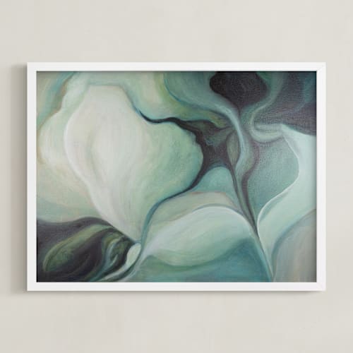 This is a blue-green blossom art by Lenay Hughes called botanica 1