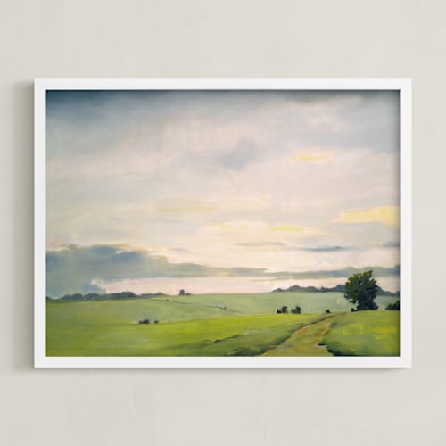 This is a meadow mist art with standard by Stephanie Goos Johnson called hilltop