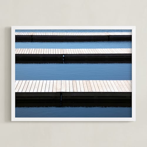 This is a ocean blue art by Annie Seaton called dockside tranquility