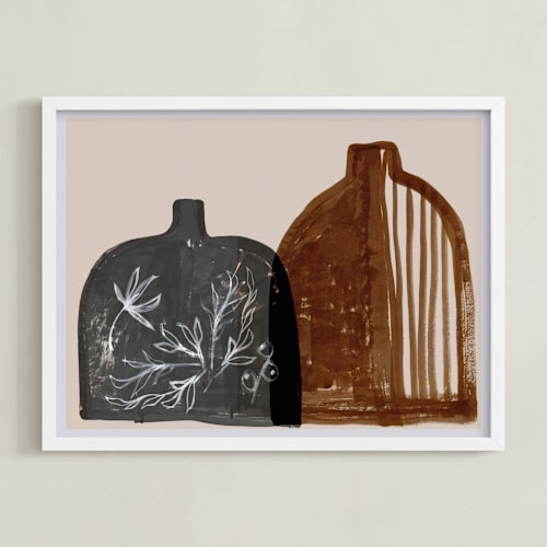 This is a earth brown art by Bethania Lima called two vases