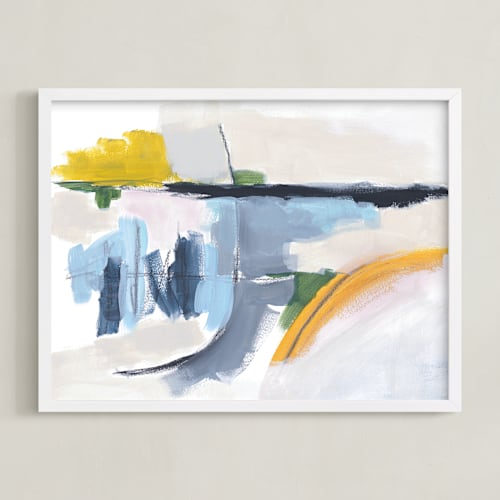 This is a steel blue art by Karyn Denten called feeling the day 1