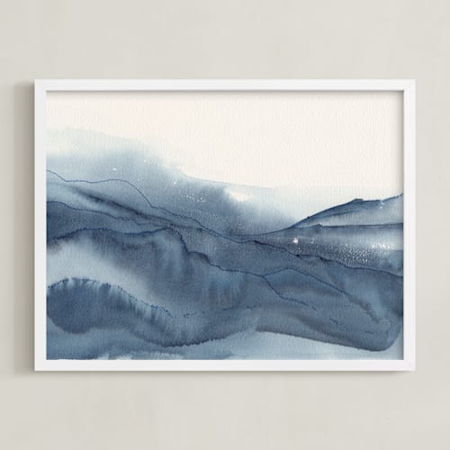 This is a indigo blue art with standard by Isabel Aguilar - Isolda called atmospheric blue