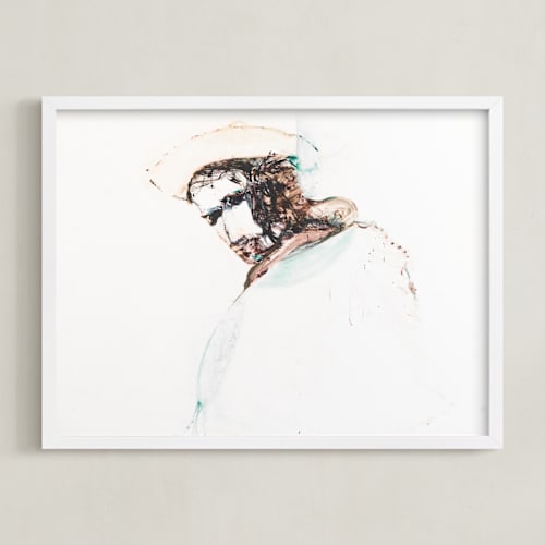 This is a bark art by Ramnik Velji called painting of a man