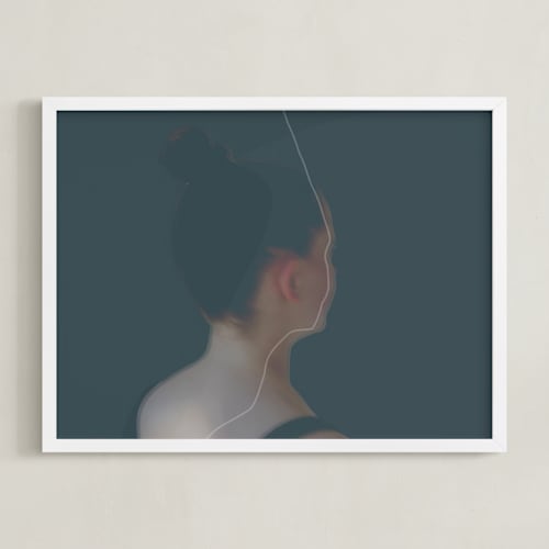 This is a prussian blue art by Maja Cunningham called poise