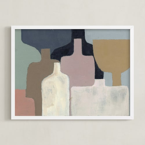 This is a coffee beige art with standard by Bethania Lima called vessels on display 2