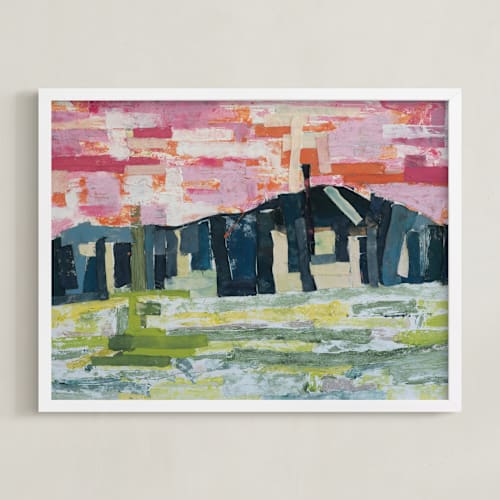 This is a sunset pink art with standard by Kristin John called view of our mountain