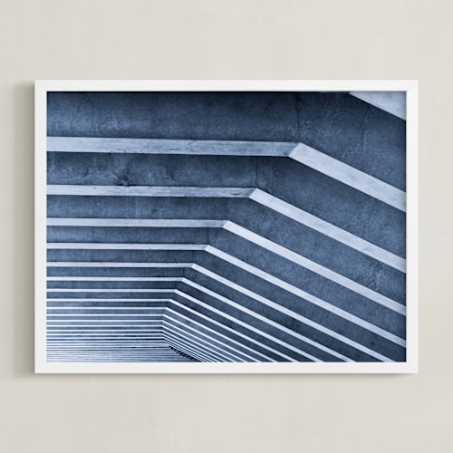 This is a indigo blue art by Krissy Bengtson called light and shadow