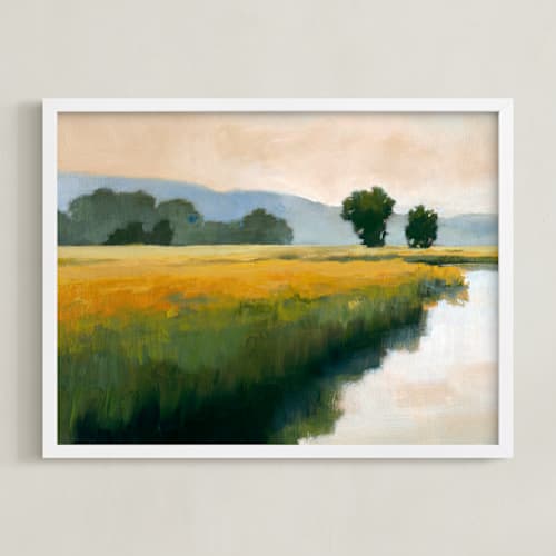 This is a summer blue art with standard by Stephanie Goos Johnson called morning shore i