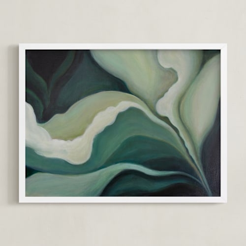 This is a blue-green blossom art by Lenay Hughes called botanica 2