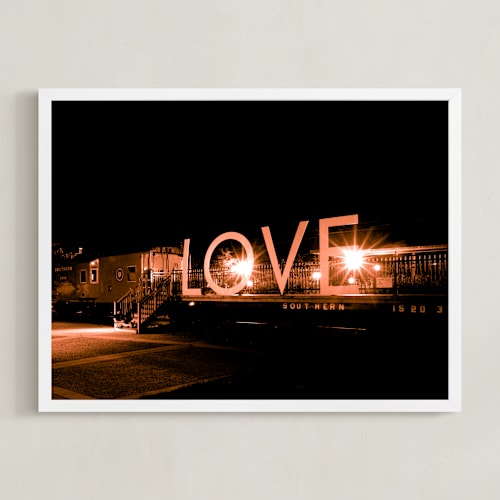 This is a neon orange art by AMANDA LOMAX called lovelight