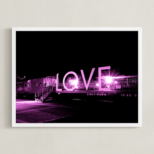 This is a neon purple art by AMANDA LOMAX called lovelight