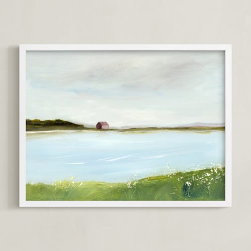 This is a bluebell art by Lindsay Megahed called house on the lake