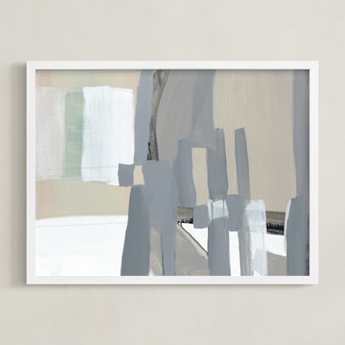 This is a neutral linen art by Betsyness Studio called patchwork abstract
