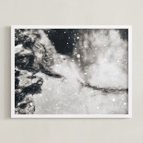 This is a velvet black art by Jacquelyn Sloane Siklos called at the pond in winter