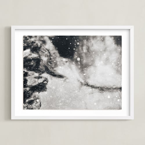 This is a velvet black art by Jacquelyn Sloane Siklos called at the pond in winter