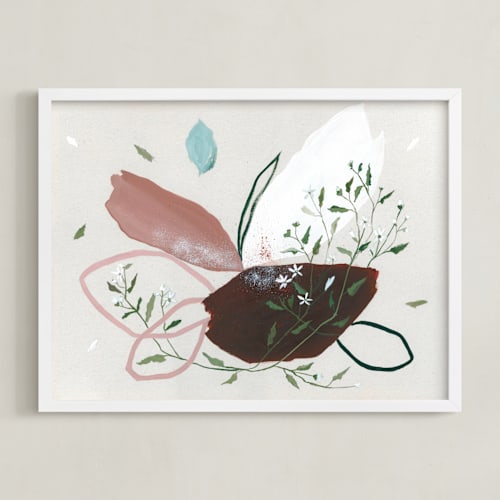 This is a burgundy wine art by Sarah McInroe called flower crown for you