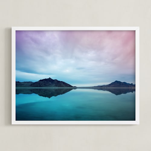 This is a turquoise blue art by Eric Clegg called desert's edge