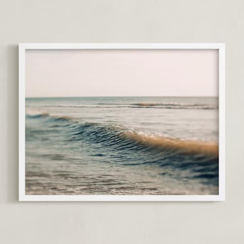 This is a light blue art by ALICIA BOCK called i'll send a postcard