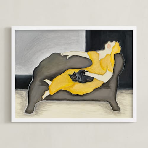 This is a deep yellow art by Mary Ketch called dreaming of caramels