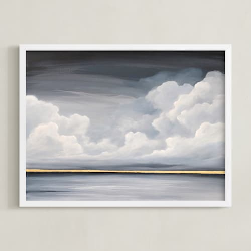 This is a slate grey art with standard by Mya Bessette called quiet comfort