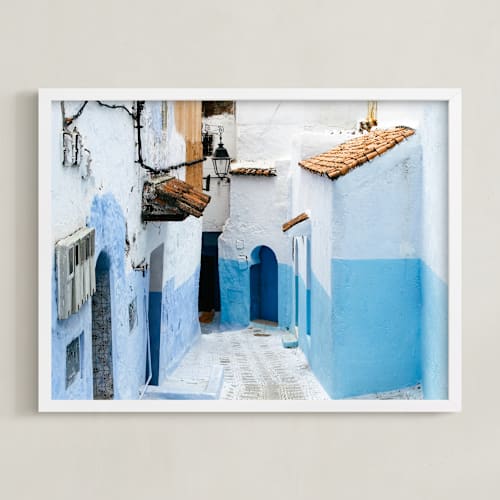 This is a moroccan blue art by Annie Montgomery called the neighborhood