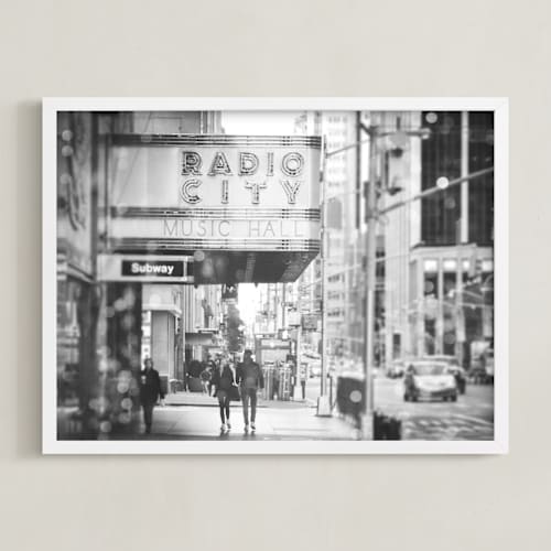 This is a black and white art by 1885 Atelier called radio city dream