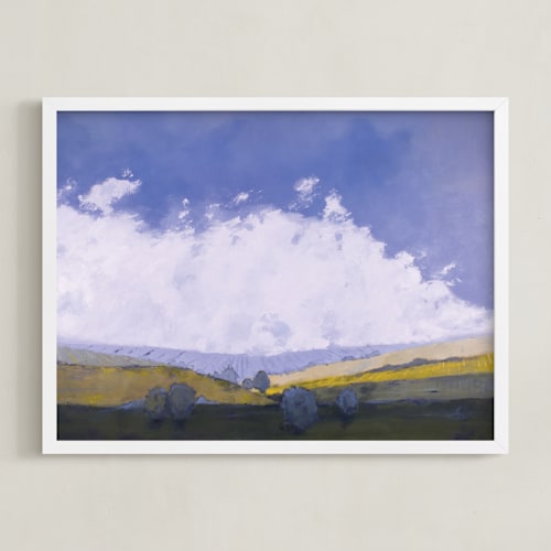 This is a stormy blue art with standard by Kara Schlabaugh called midwestern fields