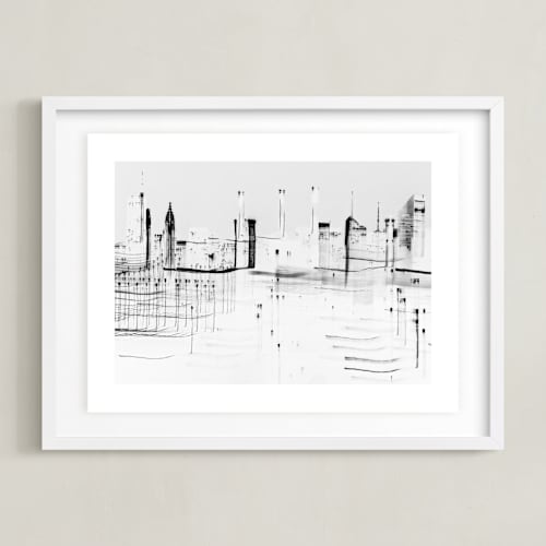 This is a black and white art by Kaitlin Rebesco called nyc night lights 