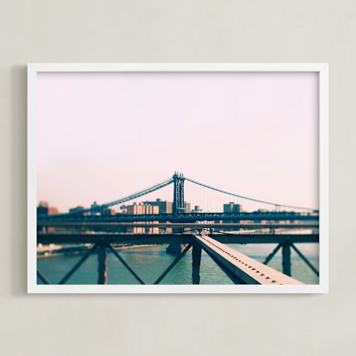 This is a pale pink art by ALICIA BOCK called bridges of new york #8