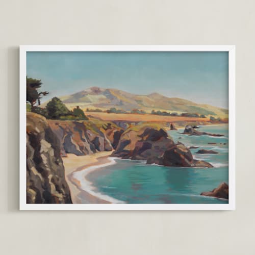 This is a pacific blue art with standard by Amanda Phelps called the wild sonoma coast