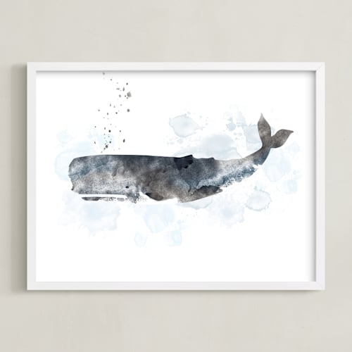 This is a charcoal grey art with standard by Shirley Lin Schneider called whale series one