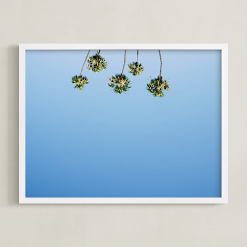 This is a sky blue art by Kitty Seeber called upside