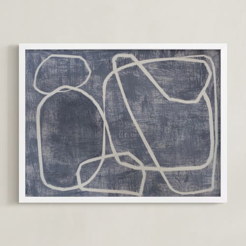 This is a blue grey art by Camille Pietrow called squiggles