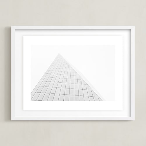 This is a grey art by Anna Western called pyramid building