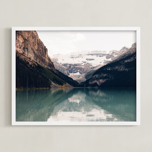 This is a lake blue art by 1885 Atelier called reflections in the blue