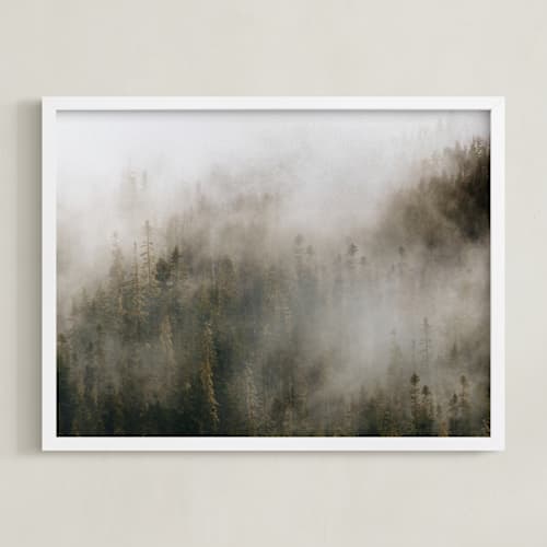 This is a forest green art by 1885 Atelier called pacific north fog