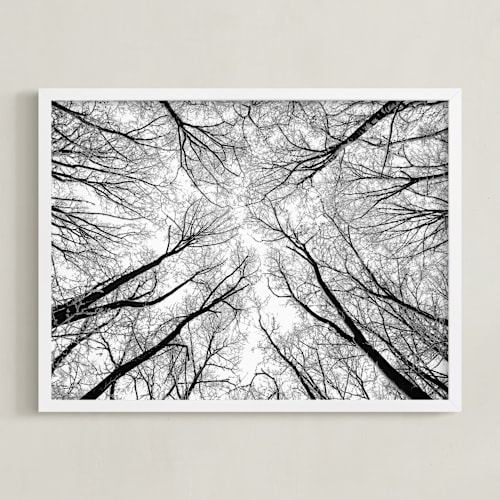 This is a black and white art by Magdalena Kucova called lost in the forest