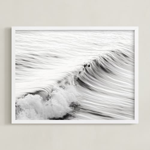 This is a black and white art by Lisa Sundin called cayucos soft waves 