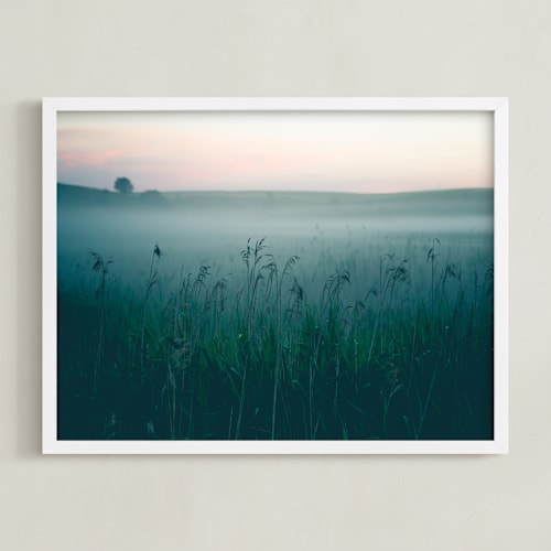 This is a turquoise green art by Lying on the grass called grass