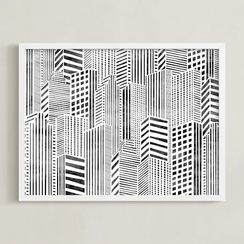 This is a monochrome art by Daniela called linear city