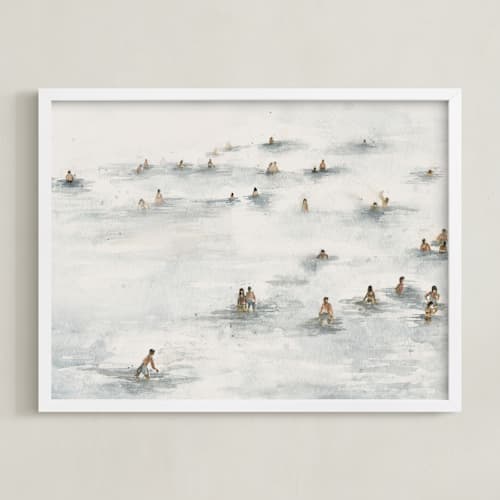 This is a beige blue art with standard by Lulaloo called on the beach