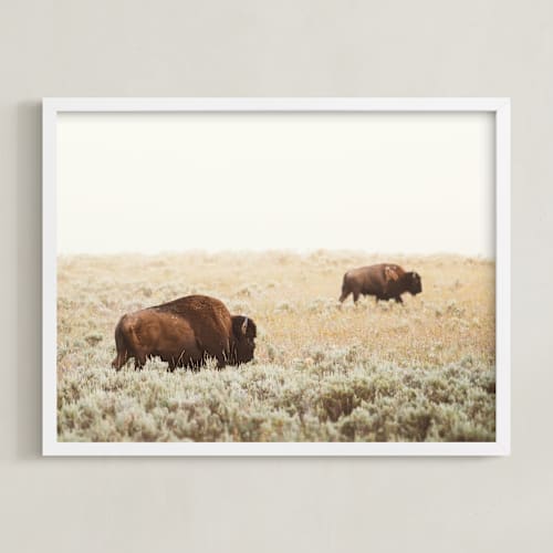 This is a mustard art by Kamala Nahas called bison