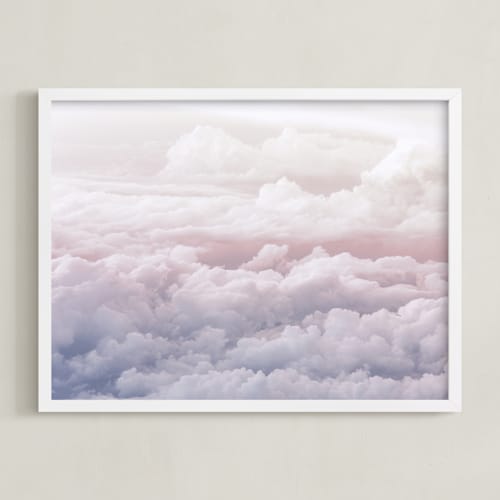 This is a whitewashed art by Rebecca Rueth called cloudscape