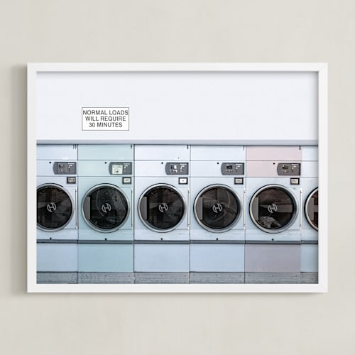 This is a cerulean art by Maja Cunningham called at the laundromat